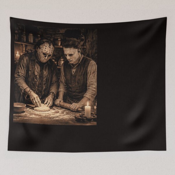 Item preview, Michael Myers Tshirts Horror Movie Michael And Jason Kitchen Funny Halloween designed and sold by Hydlaaksmndriss.