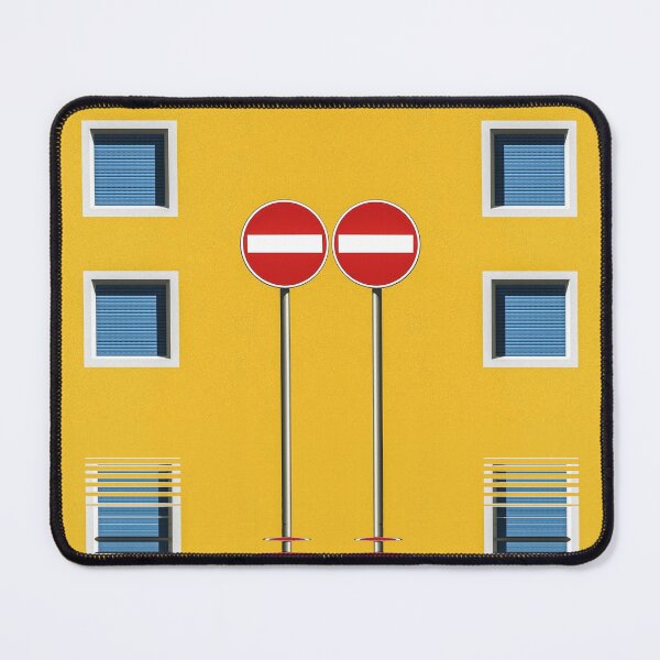 Item preview, Twin No-entry sign with square windows and yellow walls designed and sold by mister-john.
