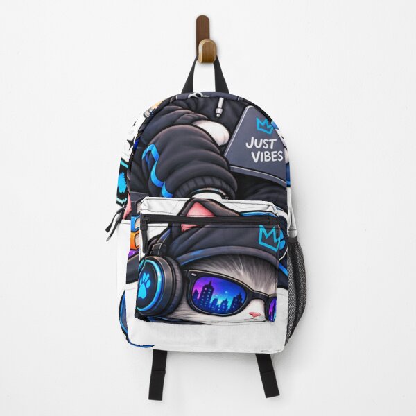 Item preview, Just Vibes Cyber Cat – Gamer Cat with Headphones & Boba designed and sold by Genzfirevibes.