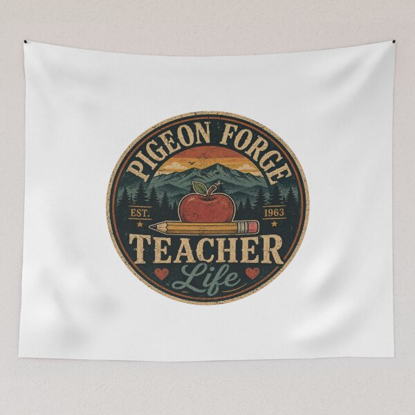 Item preview, Pigeon Forge Teacher Life Vintage Badge | Tennessee Teacher Retro Smoky Mountains designed and sold by Globalcitytees.
