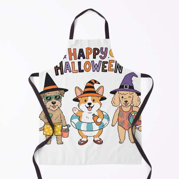 Item preview, Happy Halloween Dog Beach Party – Funny Witch Hat Halloween Dogs designed and sold by MOCH- ART.