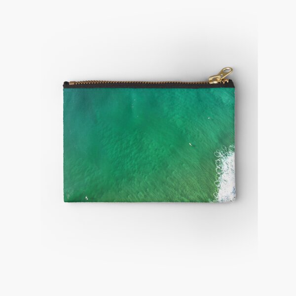 Item preview, Waiting for a wave - aerial drone view of calm ocean with surfers designed and sold by Rachel Elizabeth Photography.