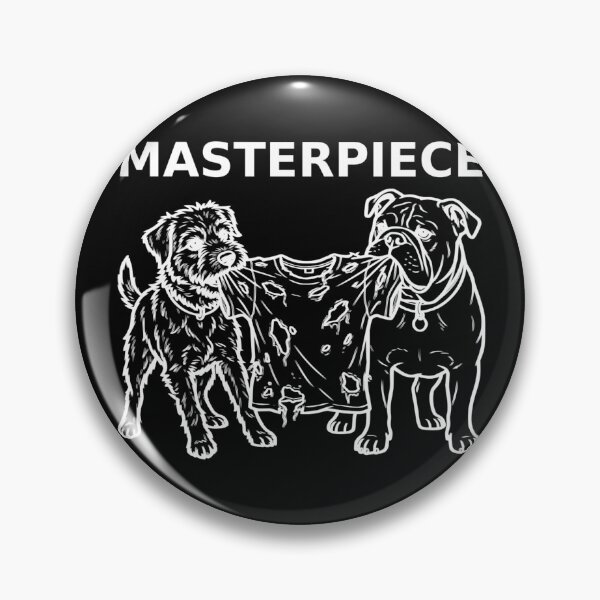 Item preview, Masterpiece Funny Dogs Chewing Shirt White Outline Art designed and sold by The Bold Line Studio.