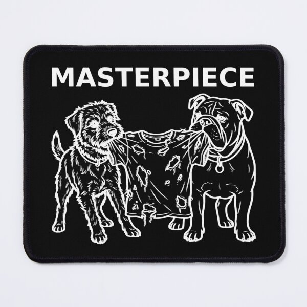 Item preview, Masterpiece Funny Dogs Chewing Shirt White Outline Art designed and sold by The Bold Line Studio.