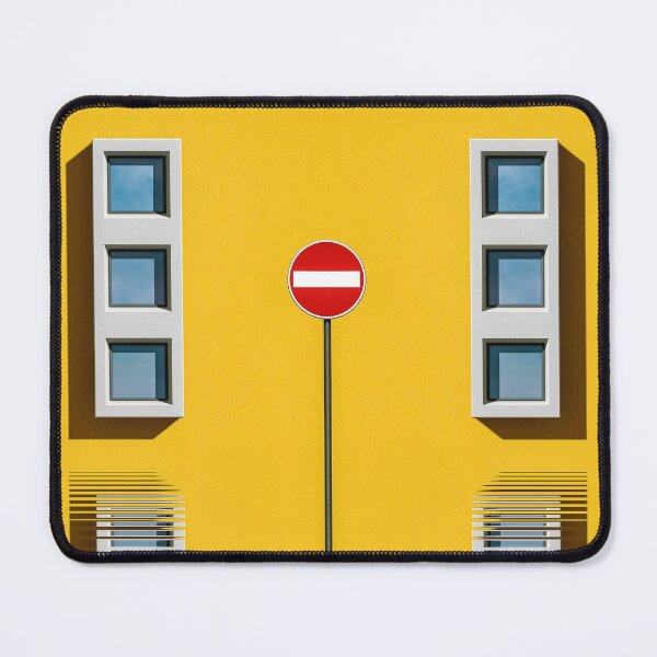Item preview, single No-entry sign with clustered windows and yellow walls designed and sold by mister-john.