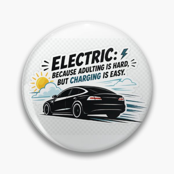 Artikelvorschau, Motivationszitat mit EV-Silhouette entworfen und verkauft von ChargedShapes.