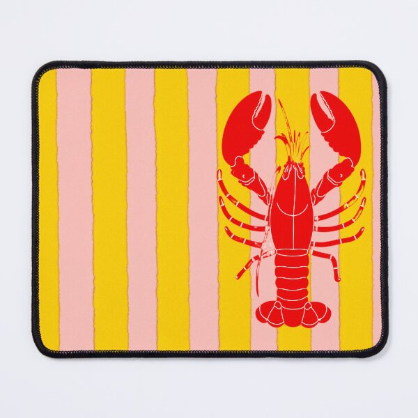 Item preview, Retro Lobster Notebook with Yellow and Pink Stripes designed and sold by Le Chantier.