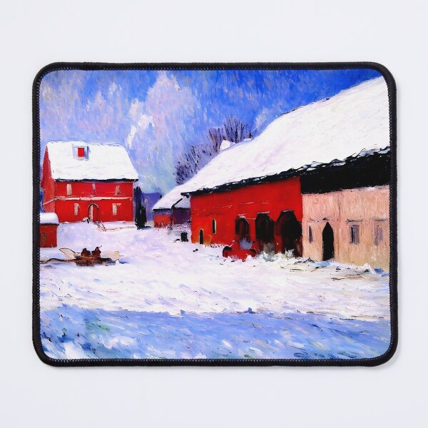 Item preview, Red Houses at Bjørnegaard in the Snow, Norway designed and sold by artdesignsnow.
