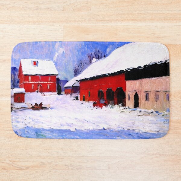 Item preview, Red Houses at Bjørnegaard in the Snow, Norway designed and sold by artdesignsnow.