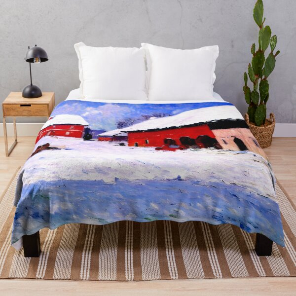 Item preview, Red Houses at Bjørnegaard in the Snow, Norway designed and sold by artdesignsnow.