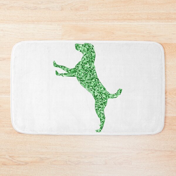 Item preview, Green Triangular Cute Excited Dog Silhouette Design designed and sold by DymondDesigns.