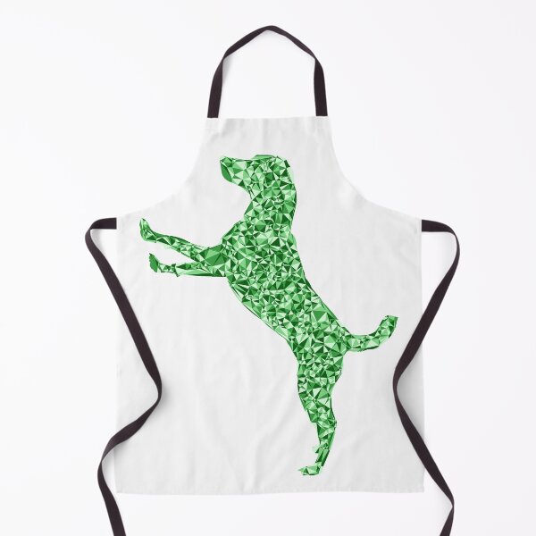 Item preview, Green Triangular Cute Excited Dog Silhouette Design designed and sold by DymondDesigns.