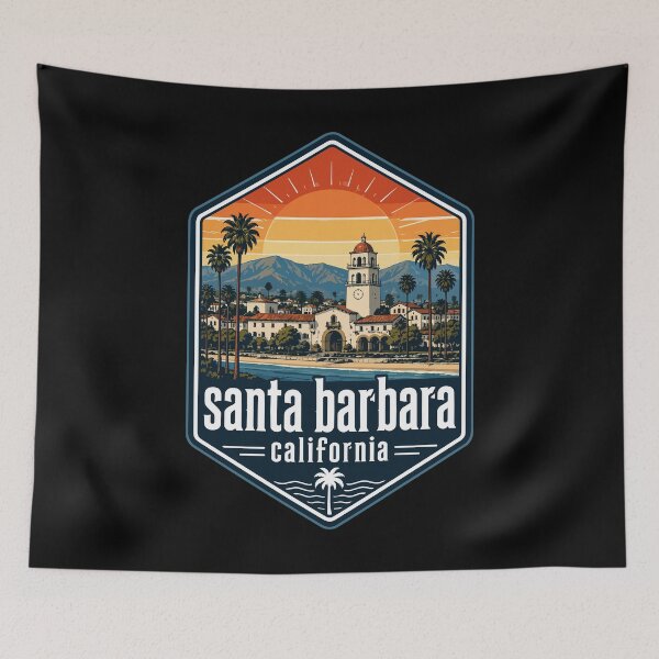 Item preview, Santa Barbara California Retro USA Travel designed and sold by TomFrontierArt.