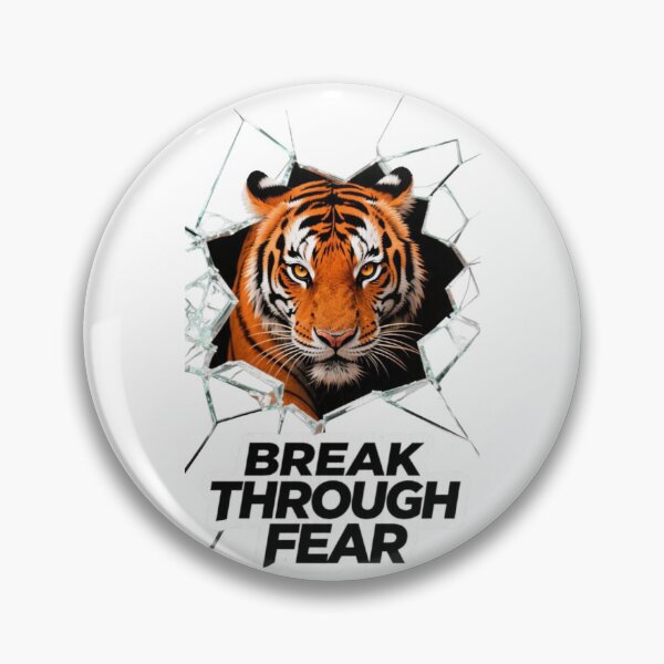 Item preview, Break Through Fear Tiger Shattered Glass Motivational Art designed and sold by carestazafeli.