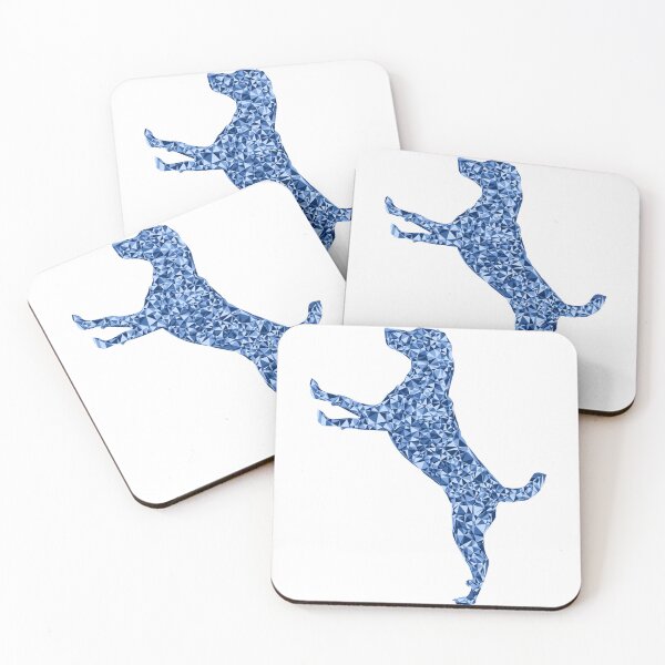 Item preview, Blue Triangular Cute Excited Dog Silhouette Design designed and sold by DymondDesigns.