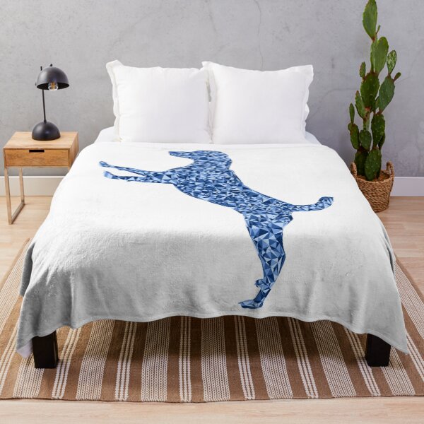 Item preview, Blue Triangular Cute Excited Dog Silhouette Design designed and sold by DymondDesigns.