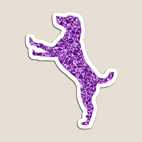 Item preview, Purple Triangular Cute Excited Dog Silhouette Design designed and sold by DymondDesigns.