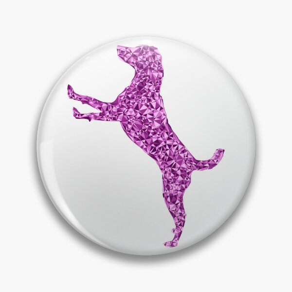 Item preview, Dog Jumping Up Pink Triangular Silhouette Design designed and sold by DymondDesigns.