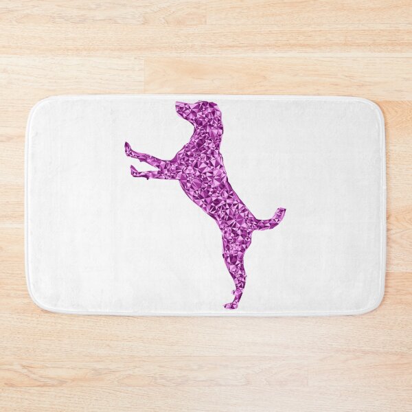 Item preview, Pink Triangular Cute Excited Dog Silhouette Design designed and sold by DymondDesigns.