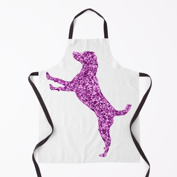 Item preview, Pink Triangular Cute Excited Dog Silhouette Design designed and sold by DymondDesigns.