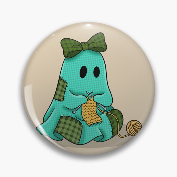 Item preview, Knitting Ghost | Cozy Autumn Halloween Illustration designed and sold by Ink & Kind Studio.