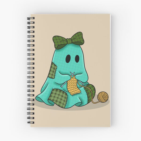 Item preview, Knitting Ghost | Cozy Autumn Halloween Illustration designed and sold by Ink & Kind Studio.