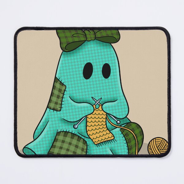 Item preview, Knitting Ghost | Cozy Autumn Halloween Illustration designed and sold by Ink & Kind Studio.