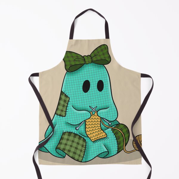 Item preview, Knitting Ghost | Cozy Autumn Halloween Illustration designed and sold by Ink & Kind Studio.