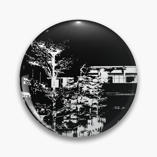 Item preview, Minimalist Black and White City Architecture Stencil Circular Graphic designed and sold by artistomake.