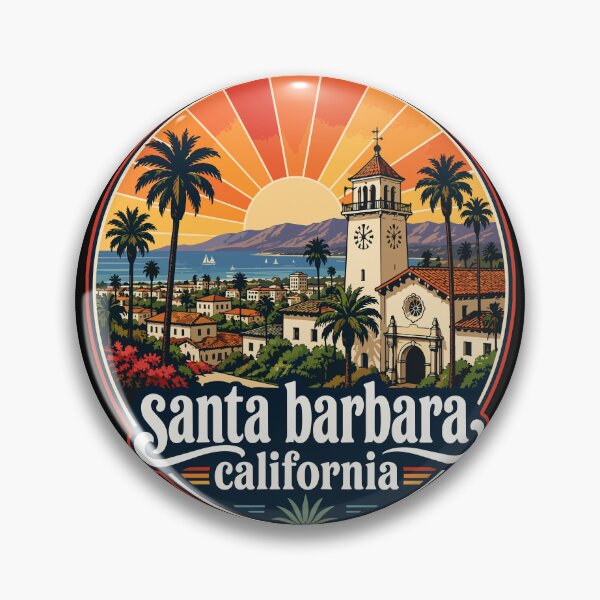 Item preview, Santa Barbara California Coast Retro USA Travel designed and sold by TomFrontierArt.
