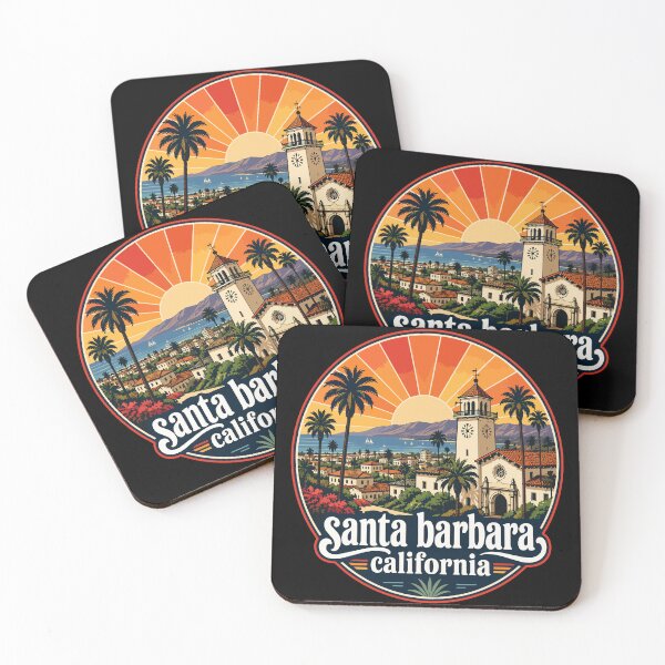 Item preview, Santa Barbara California Coast Retro USA Travel designed and sold by TomFrontierArt.