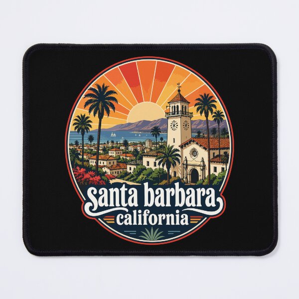 Item preview, Santa Barbara California Coast Retro USA Travel designed and sold by TomFrontierArt.