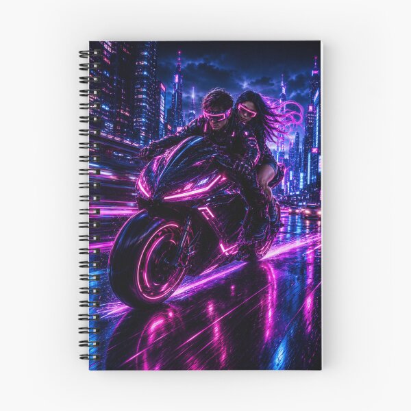 Item preview, Cyberpunk Motorcycle Night Ride designed and sold by NeonRealmsStudio.