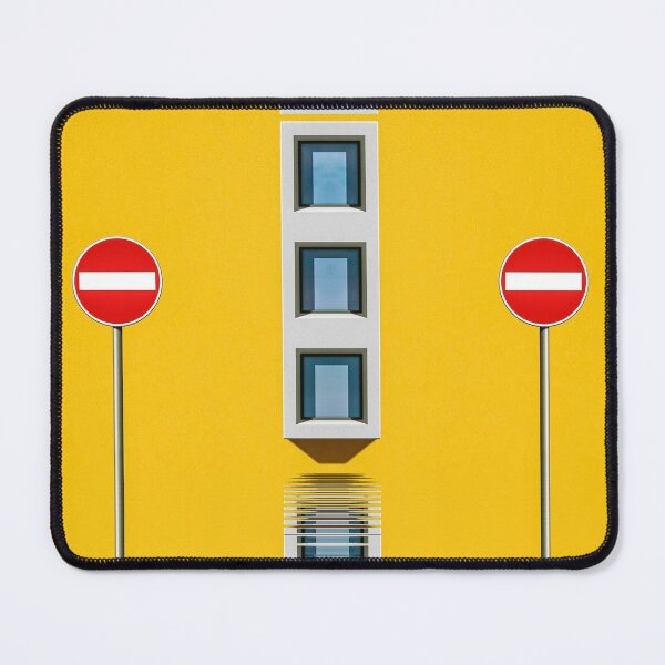 Item preview, Paired No-entry sign with clustered windows and yellow walls designed and sold by mister-john.