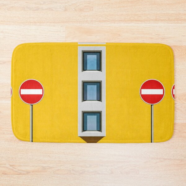 Item preview, Paired No-entry sign with clustered windows and yellow walls designed and sold by mister-john.