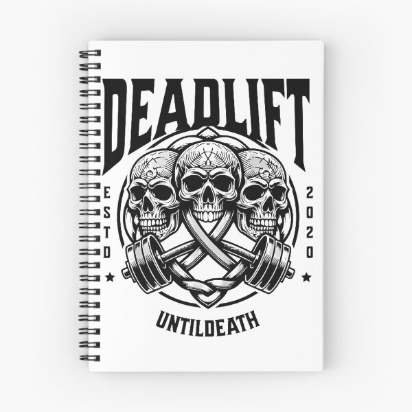Item preview, Deadlift Until Death - Heavy Metal Powerlifting Skull designed and sold by Dark Iron Apparel .