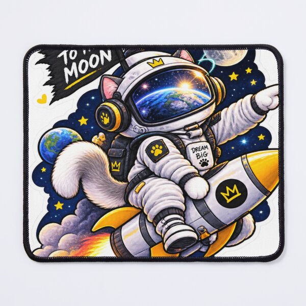 Item preview, Dream Big Space Cat – Cute Astronaut Cat on Rocket designed and sold by Genzfirevibes.