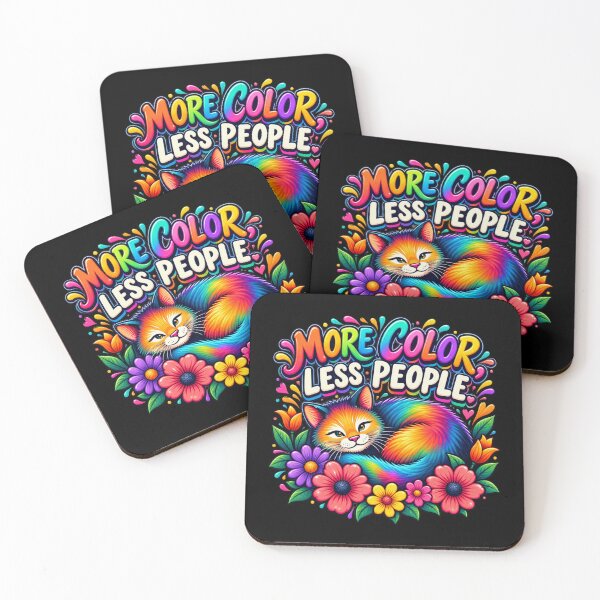 Item preview, More Color Less People – Funny Rainbow Cat Lover Design designed and sold by Ashes to Artistry.