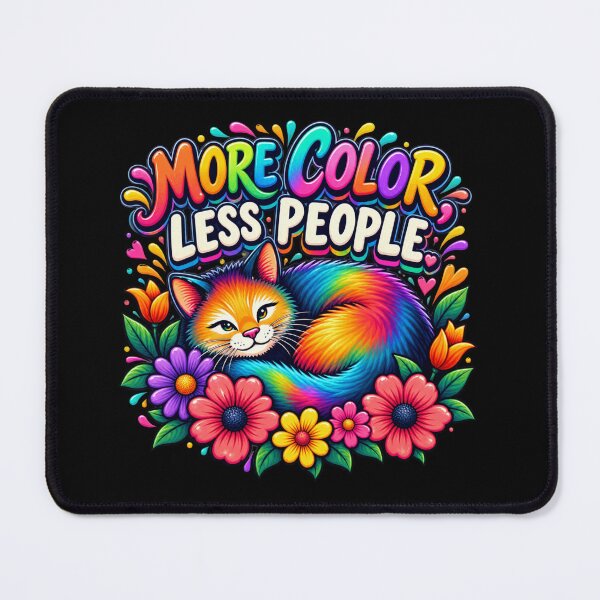 Item preview, More Color Less People – Funny Rainbow Cat Lover Design designed and sold by Ashes to Artistry.
