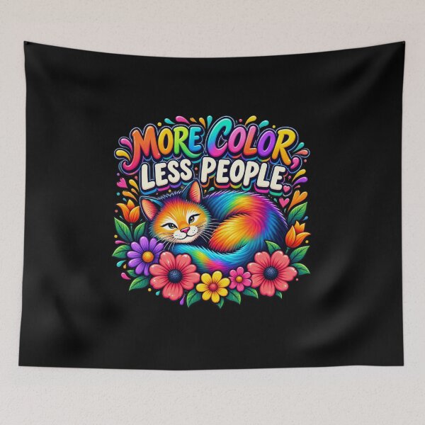 Item preview, More Color Less People – Funny Rainbow Cat Lover Design designed and sold by Ashes to Artistry.