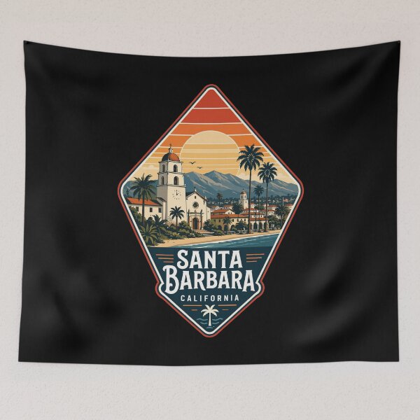 Item preview, Santa Barbara California Retro USA designed and sold by TomFrontierArt.