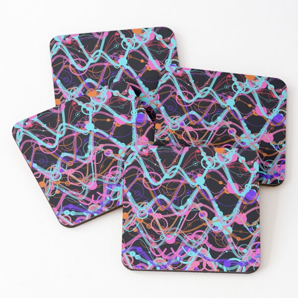 Item preview, Abstract Neon Wavy Chaos Geometric Pattern designed and sold by GraphyLab.