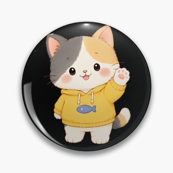Artikelvorschau, Niedliche dreifarbige Katze im gelben Hoodie, Kawaii-Kätzchen entworfen und verkauft von 0606PM.