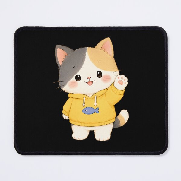 Item preview, Cute Calico Cat in Yellow Hoodie Kawaii Kitty designed and sold by 0606PM.