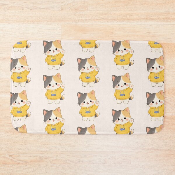 Item preview, Cute Calico Cat in Yellow Hoodie Kawaii Kitty designed and sold by 0606PM.