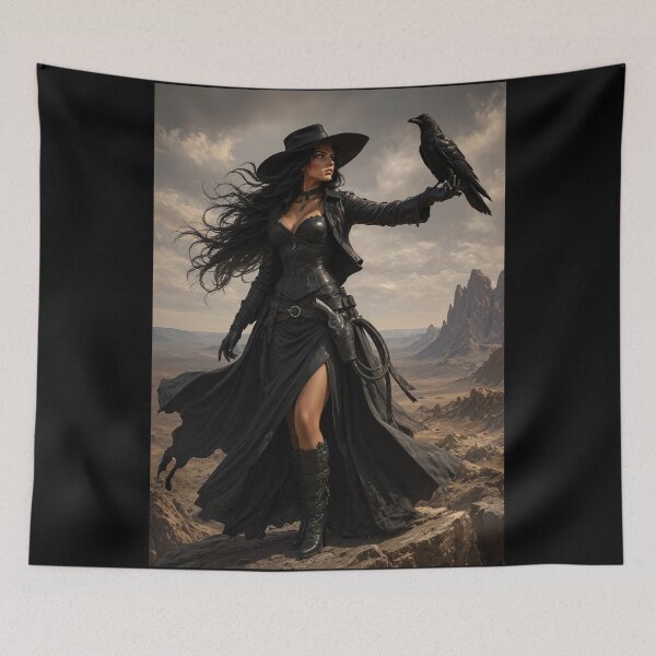 Item preview, Gothic Western Witch with Raven designed and sold by PetsArt.