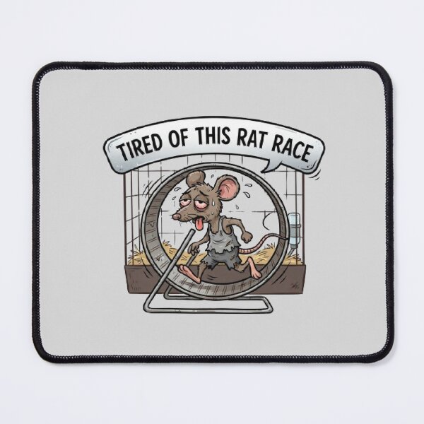 Item preview, Tired of This Rat Race Funny Office Humor Exhausted Mouse designed and sold by RaulWeirdAndFun.