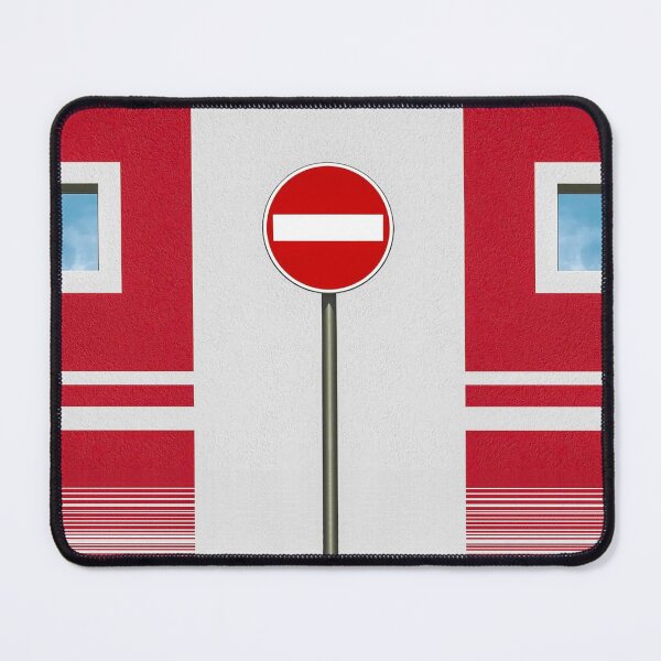 Item preview, Lone No-entry sign with square windows and red walls designed and sold by mister-john.