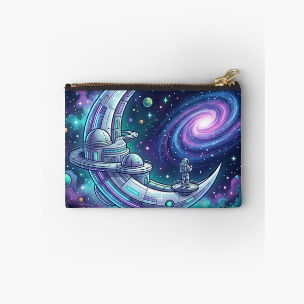 Item preview, Kawaii Space Station Moon — Cute Astronaut Crescent Moon Sticker designed and sold by RoyArt0.