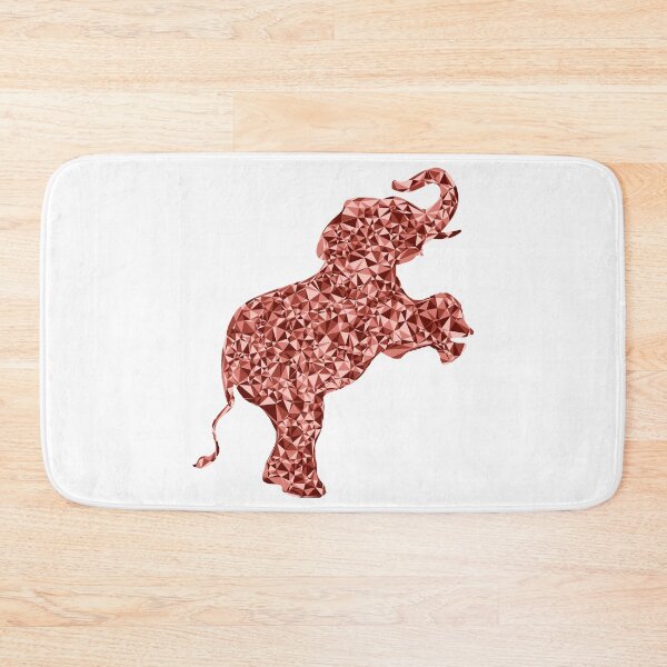Item preview, Baby Elephant on Hind Legs Red Triangular Mosaic Silhouette Design designed and sold by DymondDesigns.